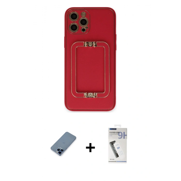 MARSİLYAN™- iPhone 12 Pro Kılıf Kozmos Minimal Prime - Şeffaf Uv Polymer Nano Ekran Koruyucu + Metal Kamera Lens Koruma Cam - MI