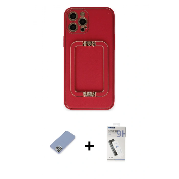 MARSİLYAN™- iPhone 12 Pro Kılıf Kozmos Minimal Prime - Şeffaf Uv Polymer Nano Ekran Koruyucu + Metal Kamera Lens Koruma Cam - KUYL