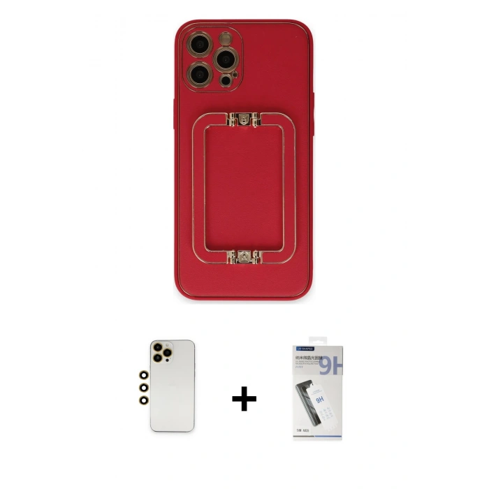 MARSİLYAN™- iPhone 12 Pro Kılıf Kozmos Minimal Prime - Şeffaf Uv Polymer Nano Ekran Koruyucu + Shine Kamera Lens - GD