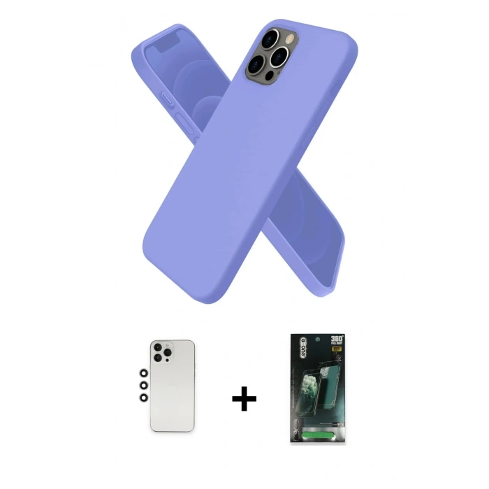 MARSİLYAN™- iPhone 12 Pro Kılıf Kozmos Yansıma Özel Seri - Şeffaf 360 Full Body Arka Koruyucu + Shine Kamera Lens - GS