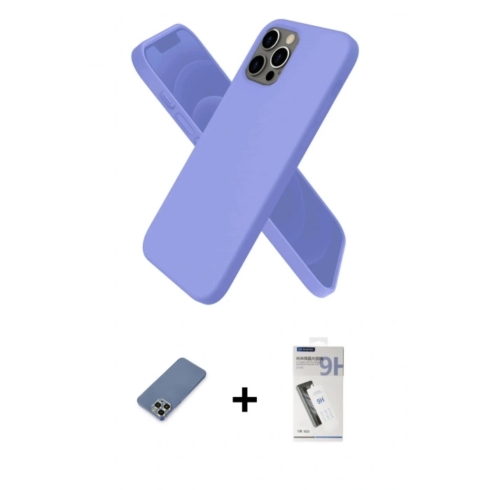 MARSİLYAN™- iPhone 12 Pro Kılıf Kozmos Yansıma Özel Seri - Şeffaf Uv Polymer Nano Ekran Koruyucu + Açık Yeşil Metal Kamera Lens Koruma Cam
