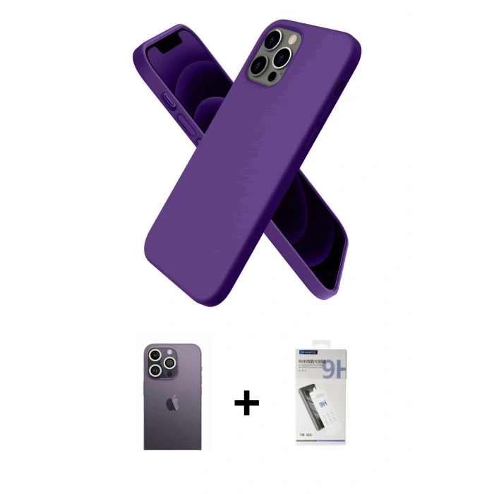 MARSİLYAN™- iPhone 12 Pro Kılıf Kozmos Yansıma Özel Seri - Şeffaf Uv Polymer Nano Ekran Koruyucu + Neon Fosforlu Kamera Lens - BZ