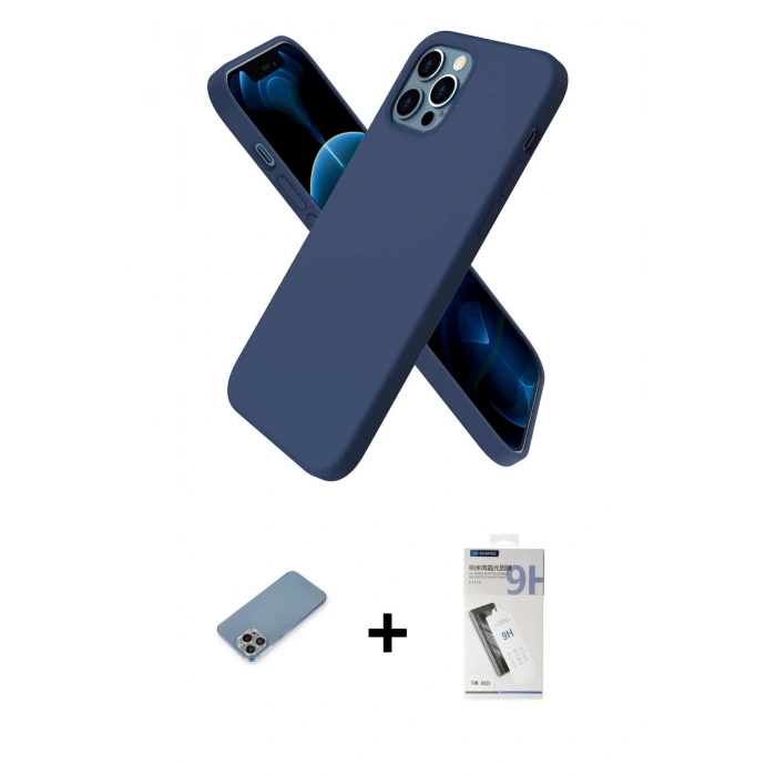 MARSİLYAN™- iPhone 12 Pro Kılıf Kozmos Yansıma Özel Seri - Şeffaf Uv Polymer Nano Ekran Koruyucu + Shine Kamera Lens Koruma Cam - GI