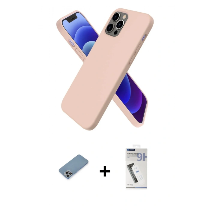 MARSİLYAN™- iPhone 12 Pro Kılıf Kozmos Yansıma Özel Seri - Şeffaf Uv Polymer Nano Ekran Koruyucu + Shine Kamera Lens Koruma Cam - GI