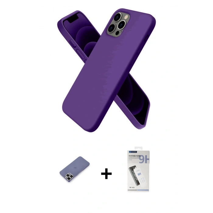 MARSİLYAN™- iPhone 12 Pro Kılıf Kozmos Yansıma Özel Seri - Şeffaf Uv Polymer Nano Ekran Koruyucu + Gold Metal Kamera Lens Koruma Cam