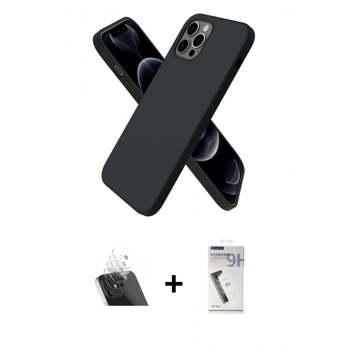 MARSİLYAN™- iPhone 12 Pro Kılıf Kozmos Yansıma Özel Seri - Şeffaf Uv Polymer Nano Ekran Koruyucu + Kamera Lens Koruma Cam - SF