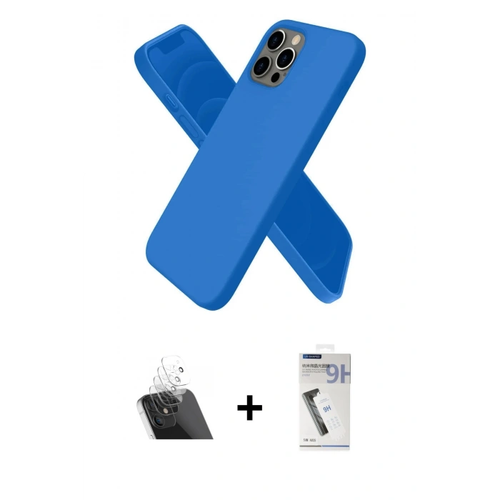 MARSİLYAN™- iPhone 12 Pro Kılıf Kozmos Yansıma Özel Seri - Şeffaf Uv Polymer Nano Ekran Koruyucu + Kamera Lens Koruma Cam - SF