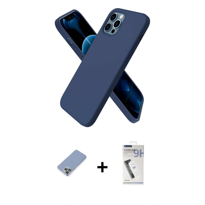 MARSİLYAN™- iPhone 12 Pro Kılıf Kozmos Yansıma Özel Seri - Şeffaf Uv Polymer Nano Ekran Koruyucu + Metal Kamera Lens Koruma Cam - KUYL