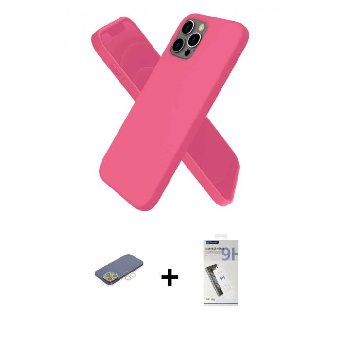 MARSİLYAN™- iPhone 12 Pro Kılıf Kozmos Yansıma Özel Seri - Şeffaf Uv Polymer Nano Ekran Koruyucu + Renkli Kamera Lens Koruma Cam - SI