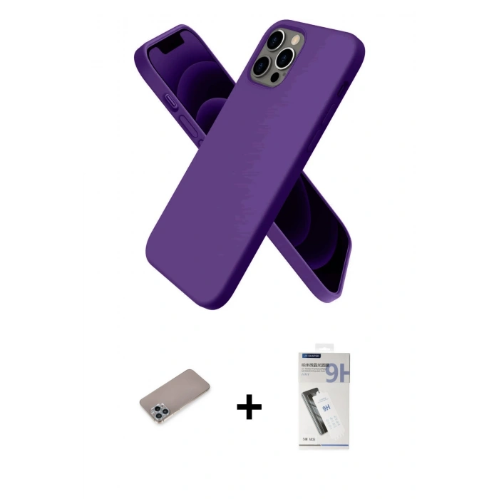 MARSİLYAN™- iPhone 12 Pro Kılıf Kozmos Yansıma Özel Seri - Şeffaf Uv Polymer Nano Ekran Koruyucu + Shine Kamera Lens Koruma Cam - SABE