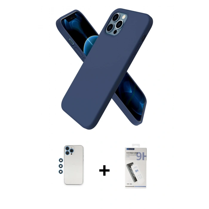 MARSİLYAN™- iPhone 12 Pro Kılıf Kozmos Yansıma Özel Seri - Şeffaf Uv Polymer Nano Ekran Koruyucu + Shine Kamera Lens - MI