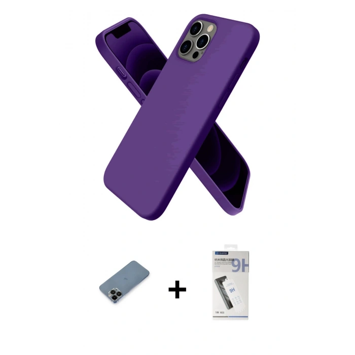 MARSİLYAN™- iPhone 12 Pro Kılıf Kozmos Yansıma Özel Seri - Şeffaf Uv Polymer Nano Ekran Koruyucu + Shine Kamera Lens Koruma Cam - SH