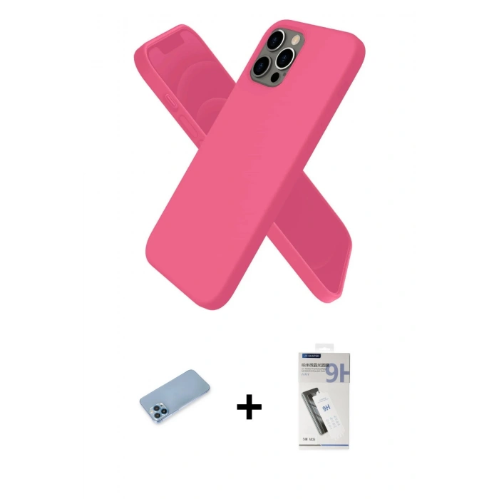 MARSİLYAN™- iPhone 12 Pro Kılıf Kozmos Yansıma Özel Seri - Şeffaf Uv Polymer Nano Ekran Koruyucu + Shine Kamera Lens Koruma Cam - MI