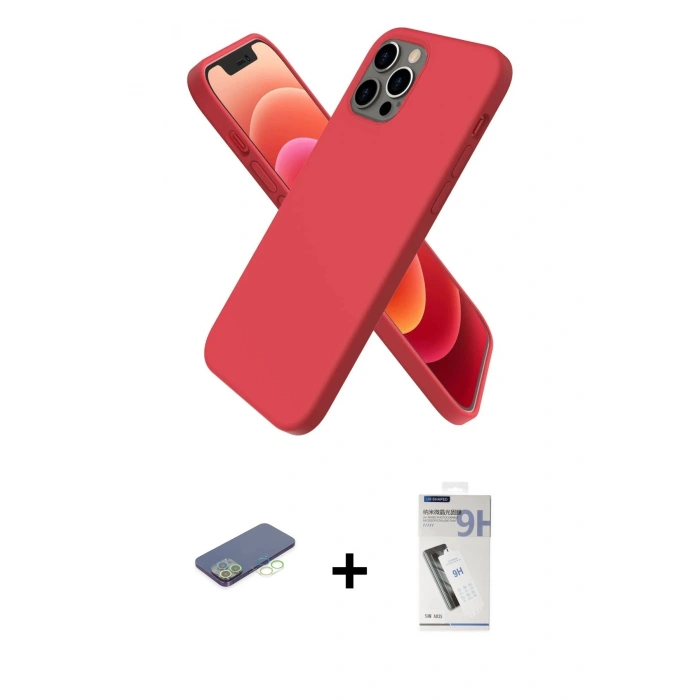 MARSİLYAN™- iPhone 12 Pro Kılıf Kozmos Yansıma Özel Seri - Şeffaf Uv Polymer Nano Ekran Koruyucu + Renkli Kamera Lens Koruma Cam - YL