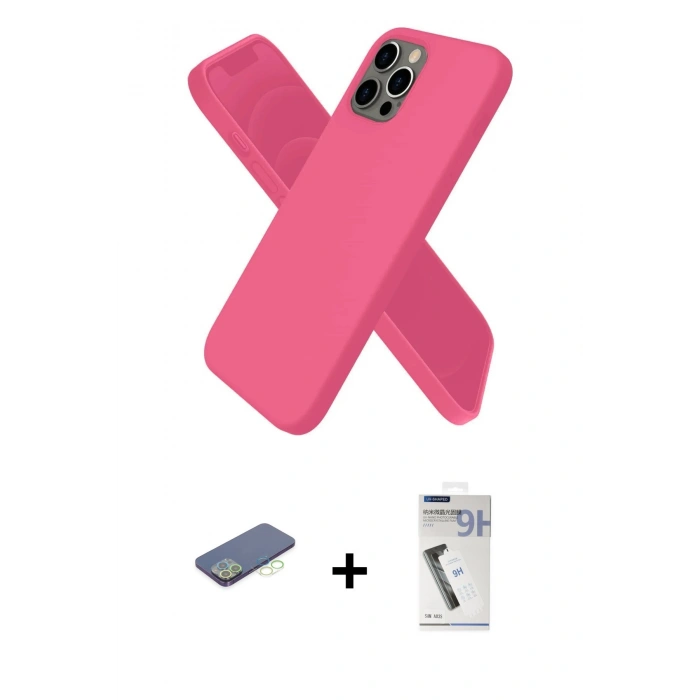 MARSİLYAN™- iPhone 12 Pro Kılıf Kozmos Yansıma Özel Seri - Şeffaf Uv Polymer Nano Ekran Koruyucu + Renkli Kamera Lens Koruma Cam - YL