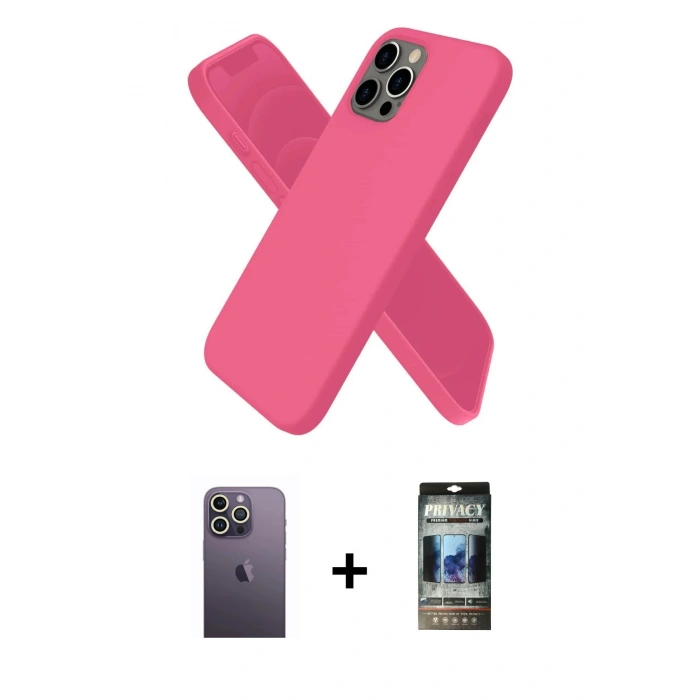 MARSİLYAN™- iPhone 12 Pro Kılıf Kozmos Yansıma Özel Seri - Siyah 34D Hayalet Izgaralı Cam + Neon Fosforlu Kamera Lens - BZ