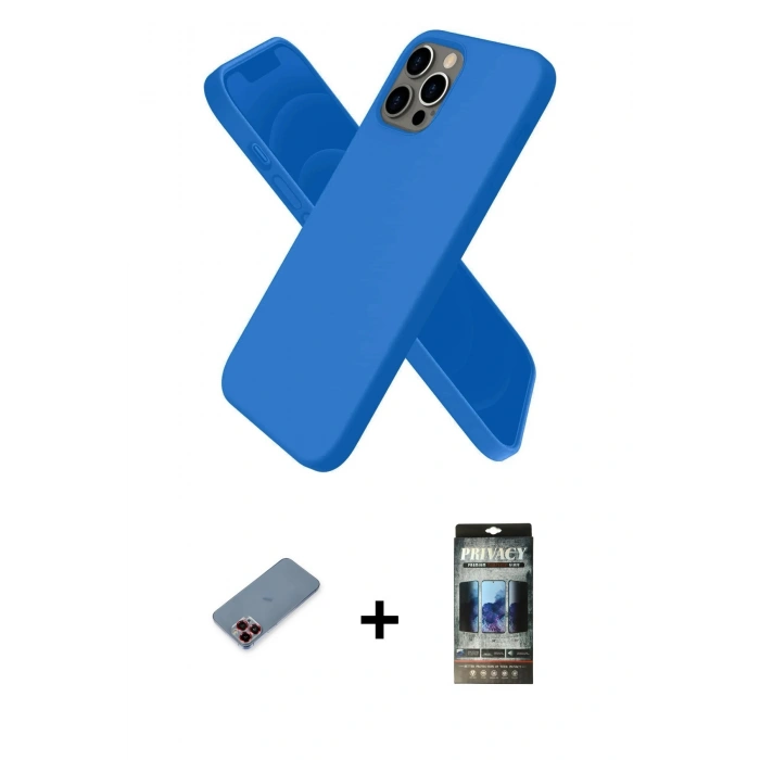 MARSİLYAN™- iPhone 12 Pro Kılıf Kozmos Yansıma Özel Seri - Siyah 34D Hayalet Izgaralı Cam + Metal Kamera Lens Koruma Cam - KI
