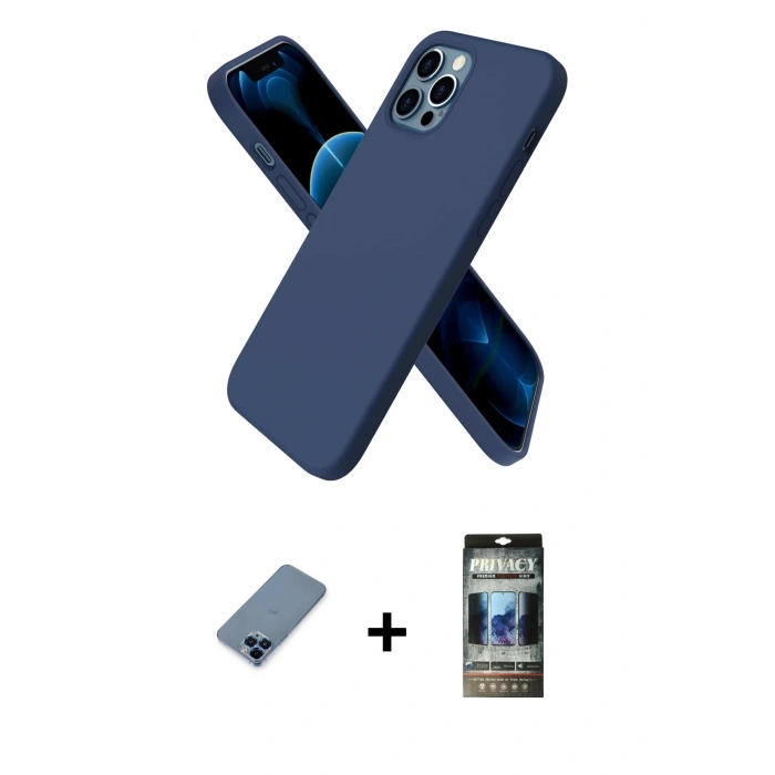 MARSİLYAN™- iPhone 12 Pro Kılıf Kozmos Yansıma Özel Seri - Siyah 34D Hayalet Izgaralı Cam + Metal Kamera Lens Koruma Cam - MI