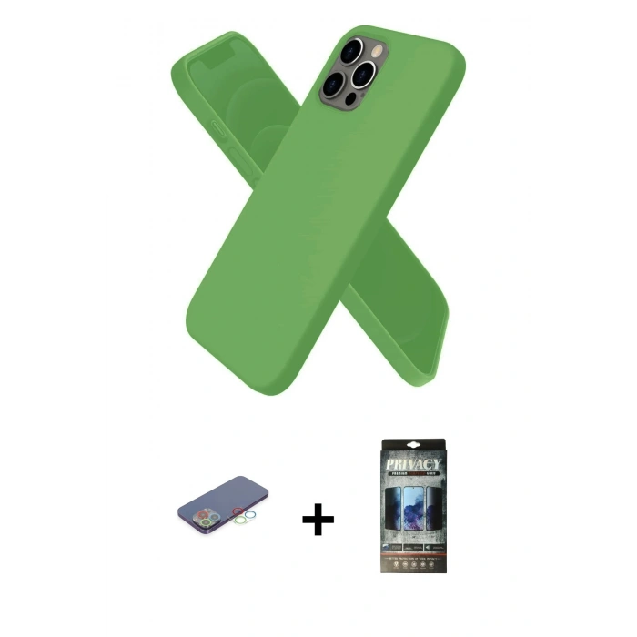 MARSİLYAN™- iPhone 12 Pro Kılıf Kozmos Yansıma Özel Seri - Siyah 34D Hayalet Izgaralı Cam + Renkli Kamera Lens Koruma Cam - MI
