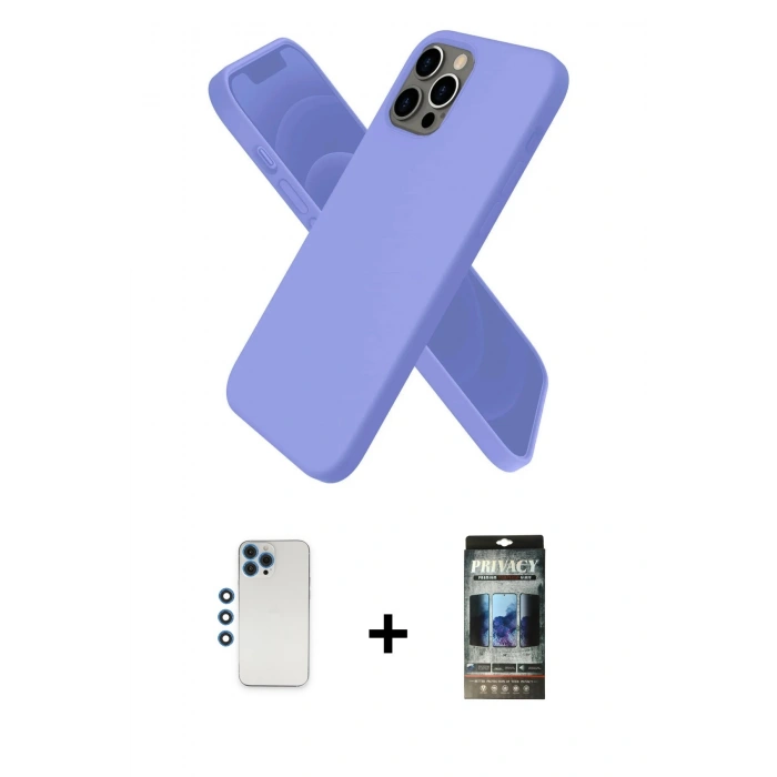 MARSİLYAN™- iPhone 12 Pro Kılıf Kozmos Yansıma Özel Seri - Siyah 34D Hayalet Izgaralı Cam + Shine Kamera Lens - MI