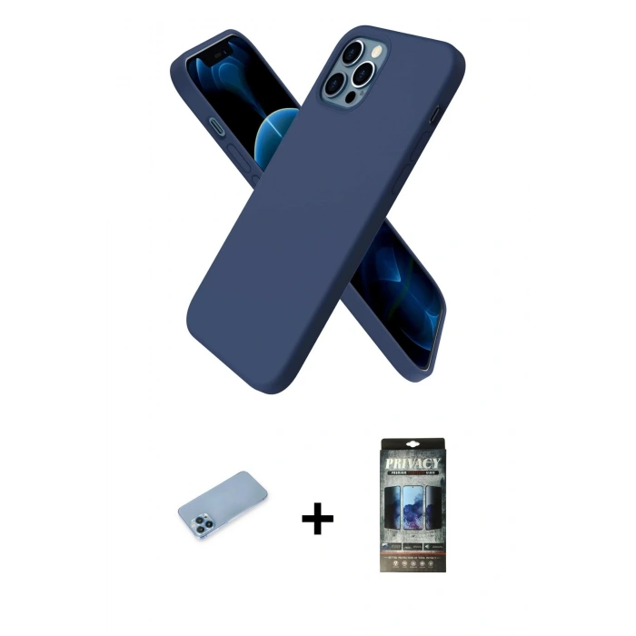 MARSİLYAN™- iPhone 12 Pro Kılıf Kozmos Yansıma Özel Seri - Siyah 34D Hayalet Izgaralı Cam + Shine Kamera Lens Koruma Cam - MI