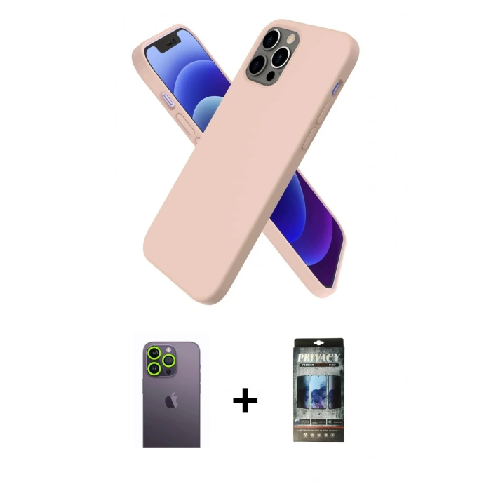 MARSİLYAN™- iPhone 12 Pro Kılıf Kozmos Yansıma Özel Seri - Siyah 34D Hayalet Izgaralı Cam + Neon Fosforlu Kamera Lens - YL