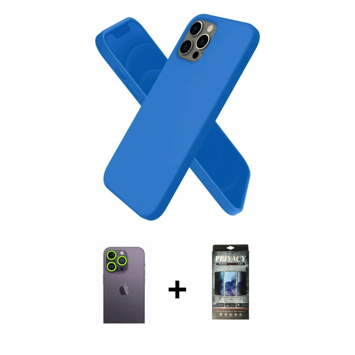 MARSİLYAN™- iPhone 12 Pro Kılıf Kozmos Yansıma Özel Seri - Siyah 34D Hayalet Izgaralı Cam + Neon Fosforlu Kamera Lens - YL