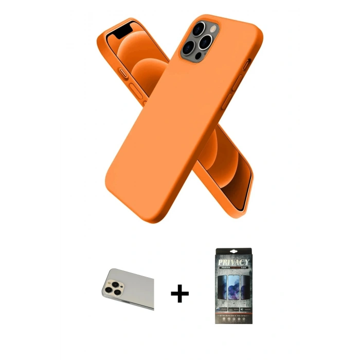 MARSİLYAN™- iPhone 12 Pro Kılıf Kozmos Yansıma Özel Seri - Siyah 34D Hayalet Izgaralı Cam + Rainbow Kamera Lens Koruma Cam - GD