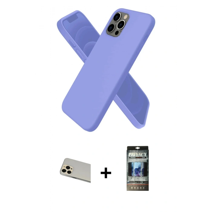 MARSİLYAN™- iPhone 12 Pro Kılıf Kozmos Yansıma Özel Seri - Siyah 34D Hayalet Izgaralı Cam + Rainbow Kamera Lens Koruma Cam - GD