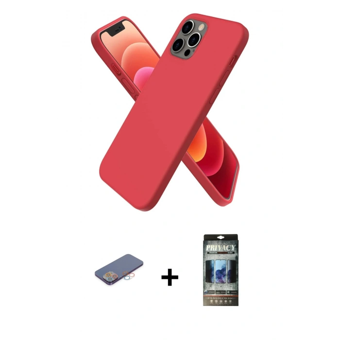 MARSİLYAN™- iPhone 12 Pro Kılıf Kozmos Yansıma Özel Seri - Siyah 34D Hayalet Izgaralı Cam + Renkli Kamera Lens Koruma Cam - PE