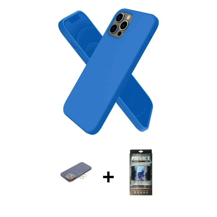 MARSİLYAN™- iPhone 12 Pro Kılıf Kozmos Yansıma Özel Seri - Siyah 34D Hayalet Izgaralı Cam + Renkli Kamera Lens Koruma Cam - SI