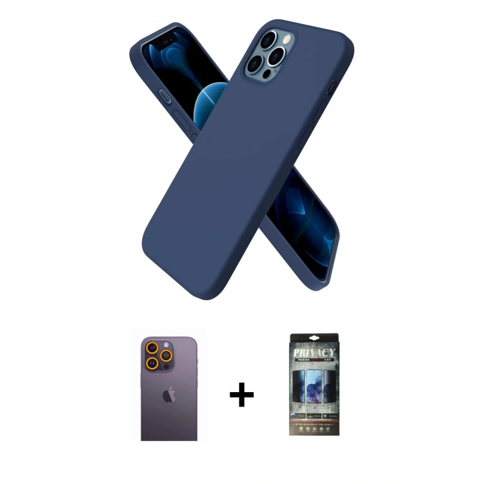 MARSİLYAN™- iPhone 12 Pro Kılıf Kozmos Yansıma Özel Seri - Siyah 34D Hayalet Izgaralı Cam + Neon Fosforlu Kamera Lens - SI