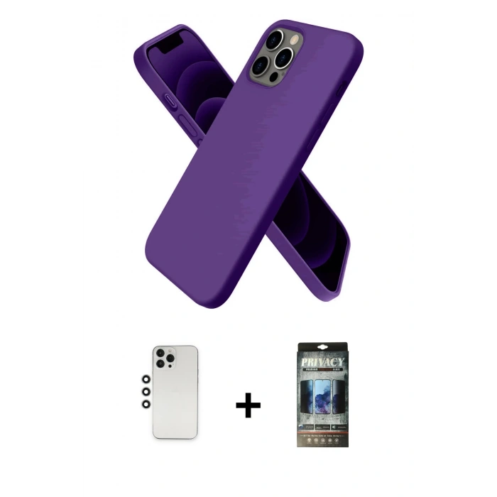 MARSİLYAN™- iPhone 12 Pro Kılıf Kozmos Yansıma Özel Seri - Siyah 34D Hayalet Izgaralı Cam + Shine Kamera Lens - GS