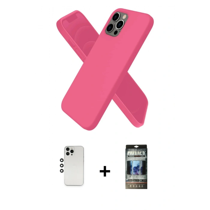 MARSİLYAN™- iPhone 12 Pro Kılıf Kozmos Yansıma Özel Seri - Siyah 34D Hayalet Izgaralı Cam + Shine Kamera Lens - GS