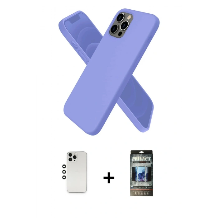 MARSİLYAN™- iPhone 12 Pro Kılıf Kozmos Yansıma Özel Seri - Siyah 34D Hayalet Izgaralı Cam + Shine Kamera Lens - GS