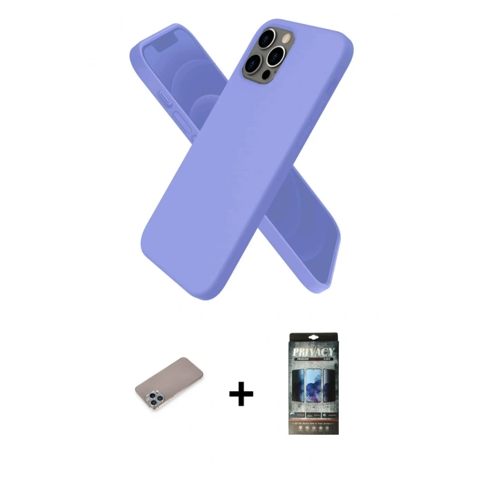MARSİLYAN™- iPhone 12 Pro Kılıf Kozmos Yansıma Özel Seri - Siyah 34D Hayalet Izgaralı Cam + Sierra Blue Shine Kamera Lens Koruma Cam