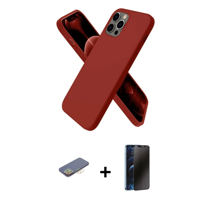 MARSİLYAN™- iPhone 12 Pro Kılıf Kozmos Yansıma Özel Seri - Siyah 3D Antistatik Hayalet Cam Ekran Koruyucu + Renkli Kamera Lens Koruma Cam - SI