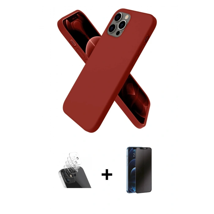 MARSİLYAN™- iPhone 12 Pro Kılıf Kozmos Yansıma Özel Seri - Siyah 3D Antistatik Hayalet Cam Ekran Koruyucu + Kamera Lens Koruma Cam - SF
