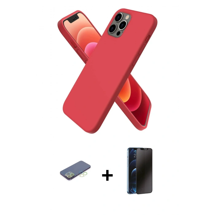 MARSİLYAN™- iPhone 12 Pro Kılıf Kozmos Yansıma Özel Seri - Siyah 3D Antistatik Hayalet Cam Ekran Koruyucu + Renkli Kamera Lens Koruma Cam - YL