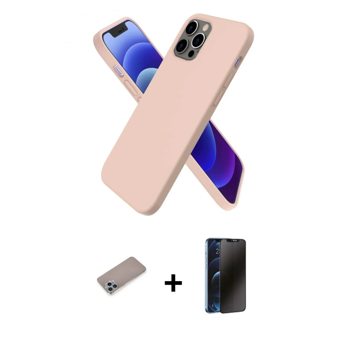 MARSİLYAN™- iPhone 12 Pro Kılıf Kozmos Yansıma Özel Seri - Siyah 3D Antistatik Hayalet Cam Ekran Koruyucu + Shine Kamera Lens Koruma Cam - SABE