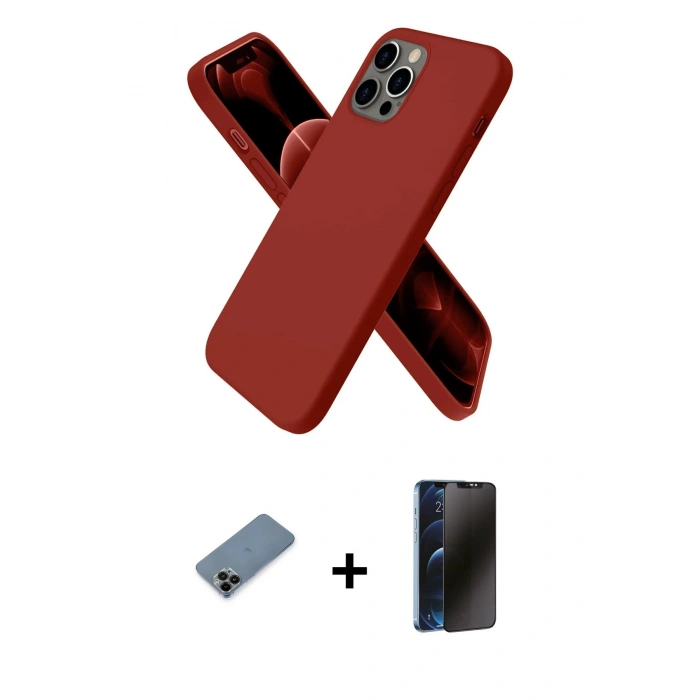 MARSİLYAN™- iPhone 12 Pro Kılıf Kozmos Yansıma Özel Seri - Siyah 3D Antistatik Hayalet Cam Ekran Koruyucu + Shine Kamera Lens Koruma Cam - SH