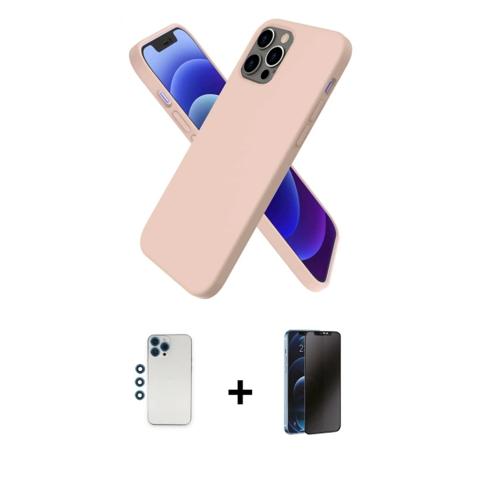 MARSİLYAN™- iPhone 12 Pro Kılıf Kozmos Yansıma Özel Seri - Siyah 3D Antistatik Hayalet Cam Ekran Koruyucu + Shine Kamera Lens - MI