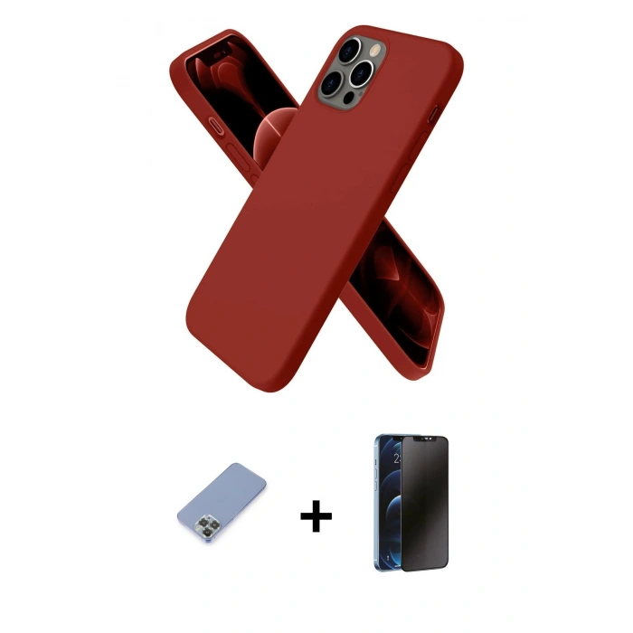 MARSİLYAN™- iPhone 12 Pro Kılıf Kozmos Yansıma Özel Seri - Siyah 3D Antistatik Hayalet Cam Ekran Koruyucu + Metal Kamera Lens Koruma Cam - KUYL