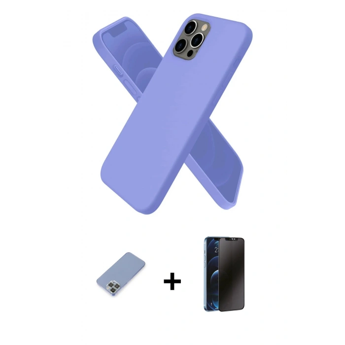 MARSİLYAN™- iPhone 12 Pro Kılıf Kozmos Yansıma Özel Seri - Siyah 3D Antistatik Hayalet Cam Ekran Koruyucu + Metal Kamera Lens Koruma Cam - KUYL
