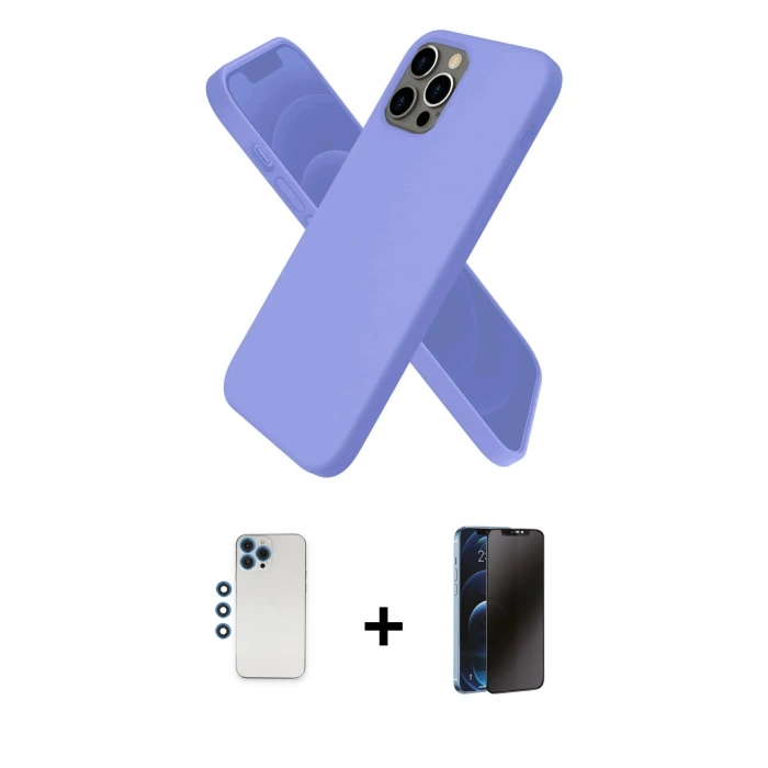 MARSİLYAN™- iPhone 12 Pro Kılıf Kozmos Yansıma Özel Seri - Siyah 3D Antistatik Hayalet Cam Ekran Koruyucu + Shine Kamera Lens - MI