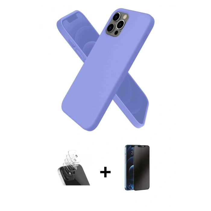 MARSİLYAN™- iPhone 12 Pro Kılıf Kozmos Yansıma Özel Seri - Siyah 3D Antistatik Hayalet Cam Ekran Koruyucu + Kamera Lens Koruma Cam - SF
