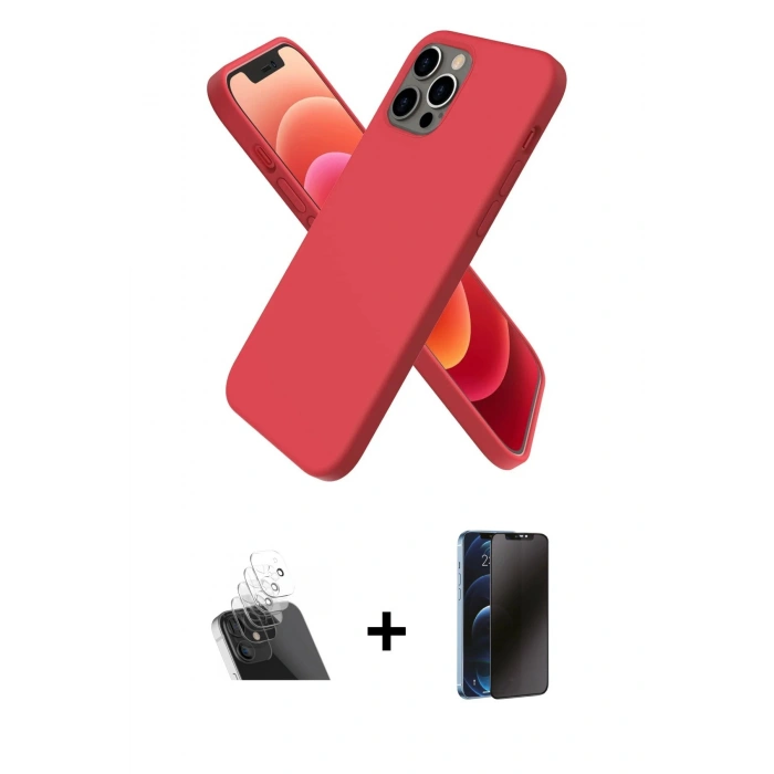 MARSİLYAN™- iPhone 12 Pro Kılıf Kozmos Yansıma Özel Seri - Siyah 3D Antistatik Hayalet Cam Ekran Koruyucu + Kamera Lens Koruma Cam - SF