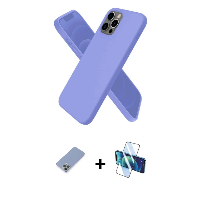 MARSİLYAN™- iPhone 12 Pro Kılıf Kozmos Yansıma Özel Seri - Siyah 3D Antistatik Seramik Nano Ekran Koruyucu + Metal Kamera Lens Koruma Cam - KUYL