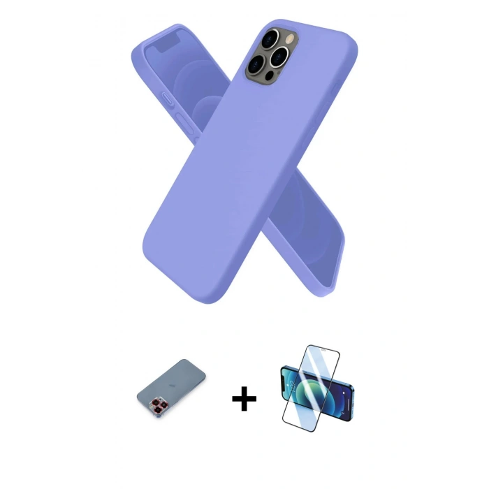 MARSİLYAN™- iPhone 12 Pro Kılıf Kozmos Yansıma Özel Seri - Siyah 3D Antistatik Seramik Nano Ekran Koruyucu + Metal Kamera Lens Koruma Cam - KI