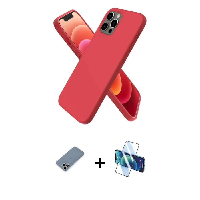 MARSİLYAN™- iPhone 12 Pro Kılıf Kozmos Yansıma Özel Seri - Siyah 3D Antistatik Seramik Nano Ekran Koruyucu + Metal Kamera Lens Koruma Cam - GS